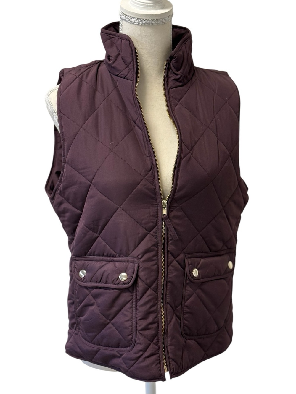 Thread & Supply Quilted Vest Plum Purple Size Medium Puffer Utility Jacket